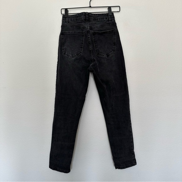 Cotton on stretch mom jeans black & grey washed size 4US high rise curvy fit - Picture 2 of 3